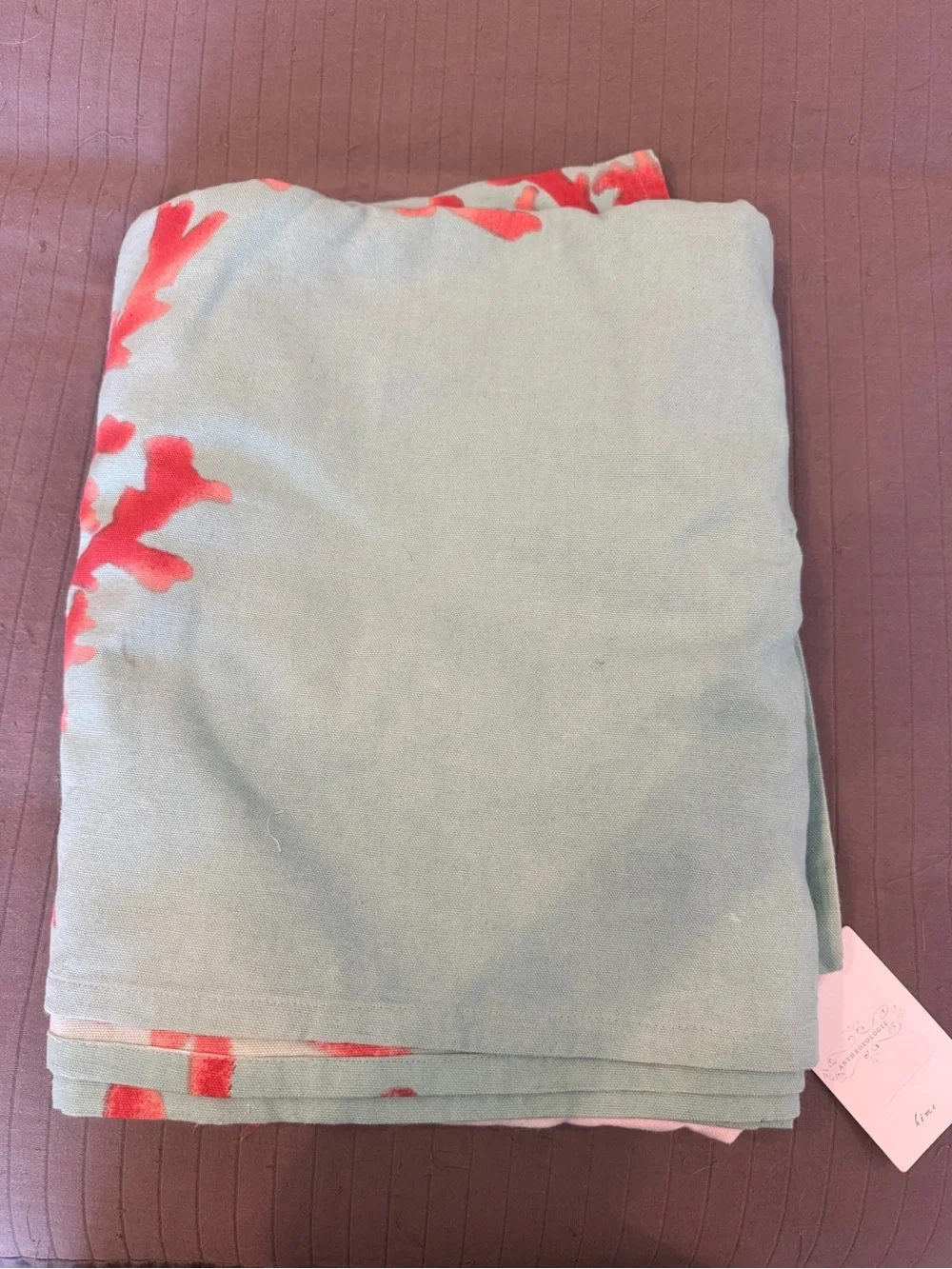 Coastal Rope & Coral Table Cloth - Blue, Red, Mint